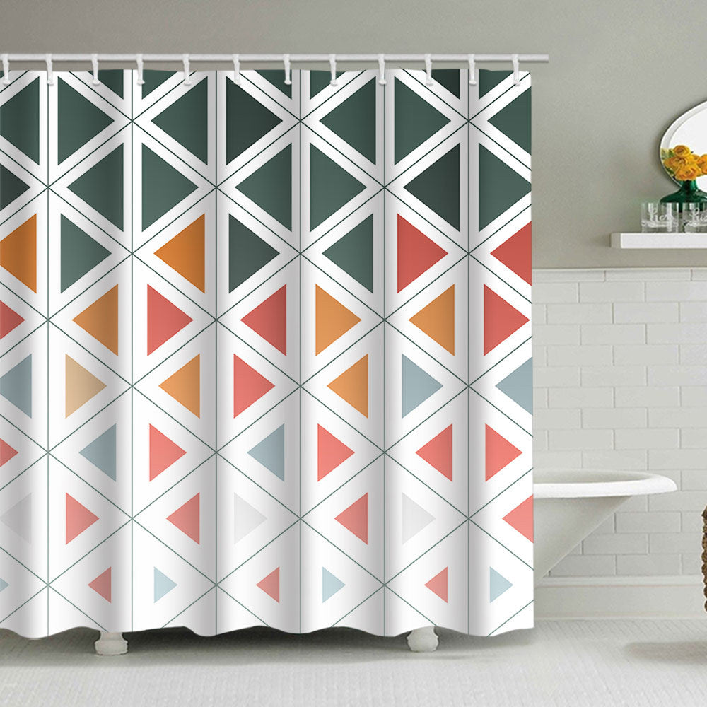 Textured Mosaic Pattern Shower Curtain Bowlift