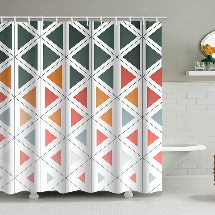 Textured Mosaic Pattern Shower Curtain Bowlift