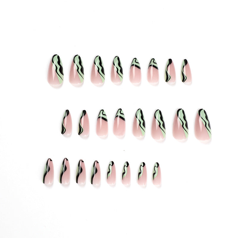 Artful Nail Art with Gentle Wave Patterns Bowlift