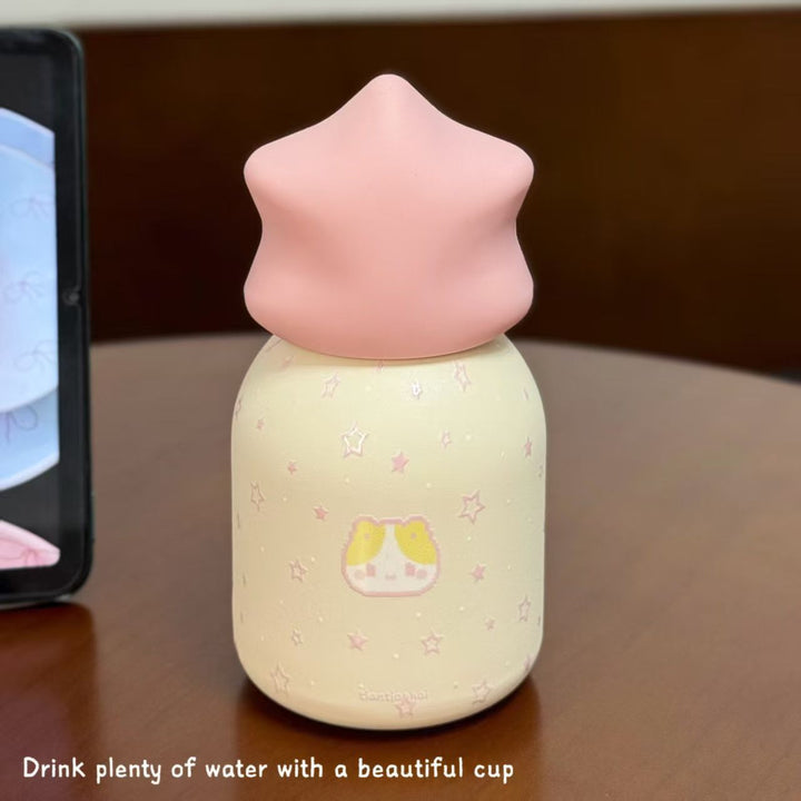 Women's Insulated Drinking Bottle with Creative Star Closure Bowlift