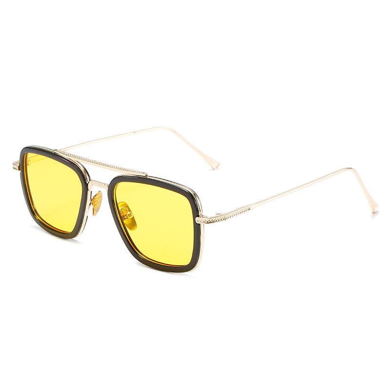 Women's fashionable square sunglasses with luxurious metal frame Bowlift