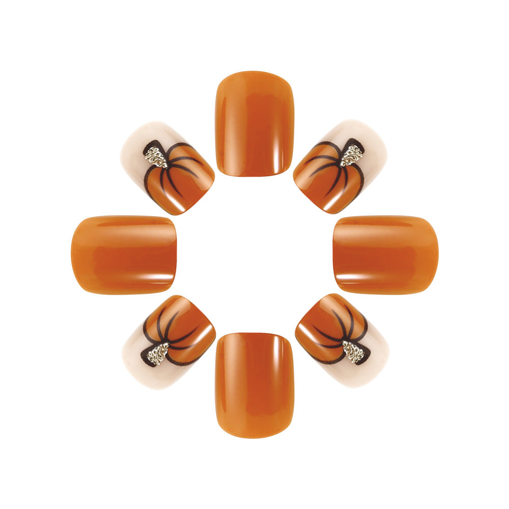 Festive Pumpkin-Themed Nail Art Set Bowlift