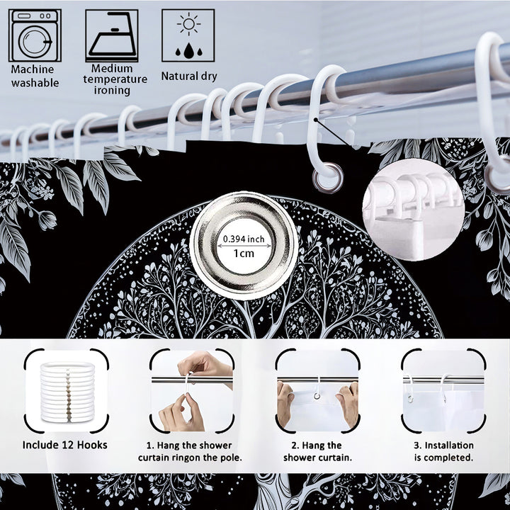 Artistic Tree Design Bathroom Set Bowlift