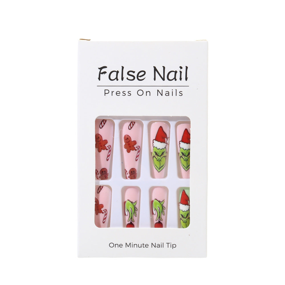 Artificial nail tips with festive Christmas designs Bowlift
