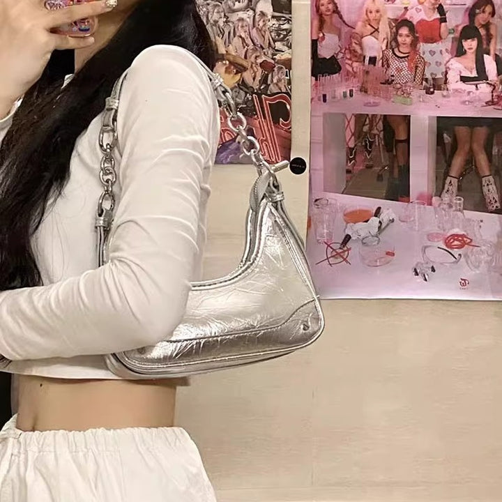 Chic Metallic Shoulder Bag Bowlift