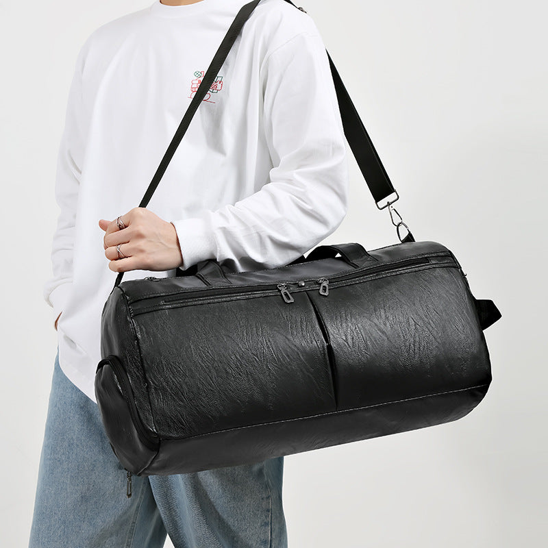 Premium Faux Leather Overnight Duffle Bag Bowlift