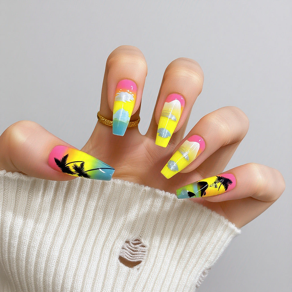 Nail set with elegant glitter design Bowlift