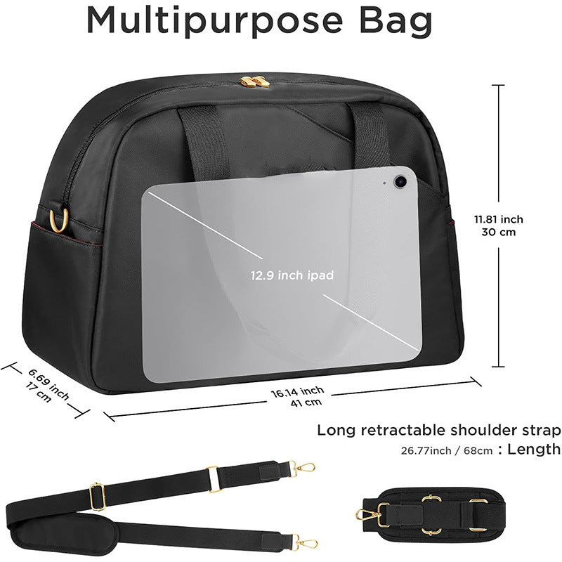 Sporty tote bag with multiple compartments and detachable shoulder strap Bowlift