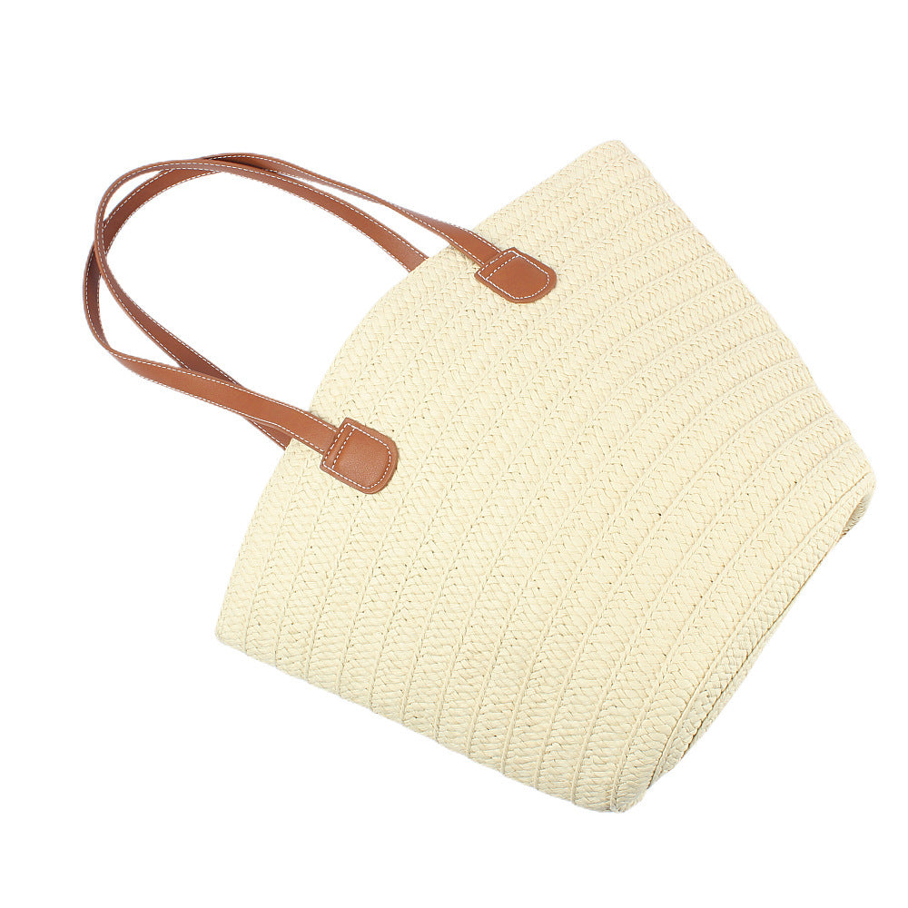 Stylish basket bag with leather handles Bowlift