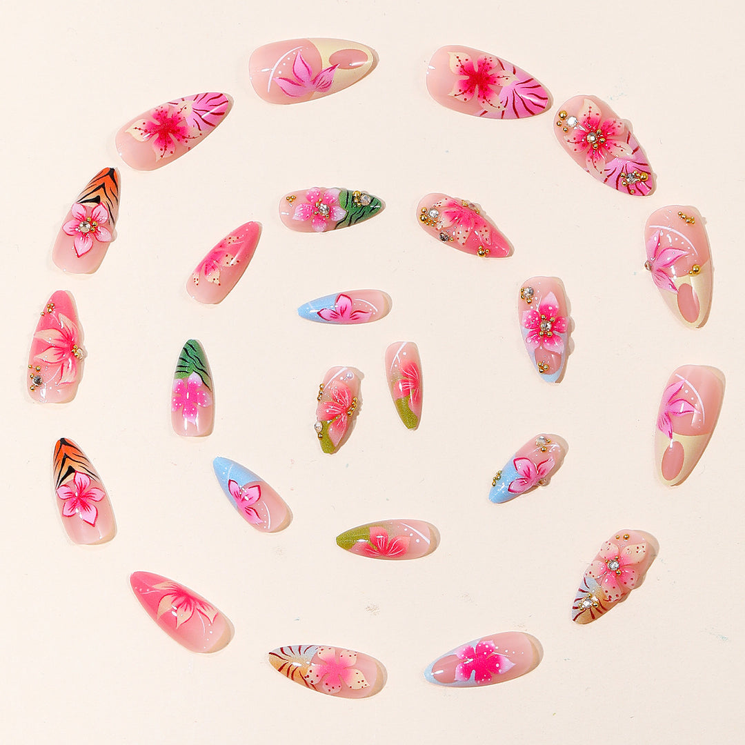 Ornate Floral 3D Nail Art Extensions Bowlift