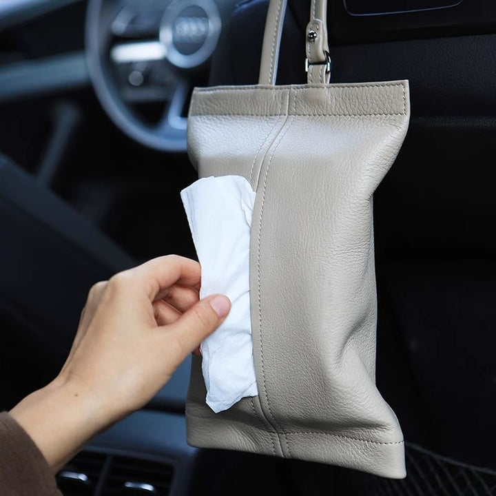 Stylish Leather Tissue Holder Bowlift