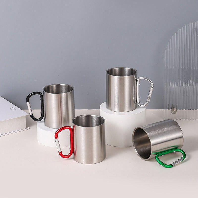 Women's Stainless Steel Coffee Mug with Carabiner Handle Bowlift
