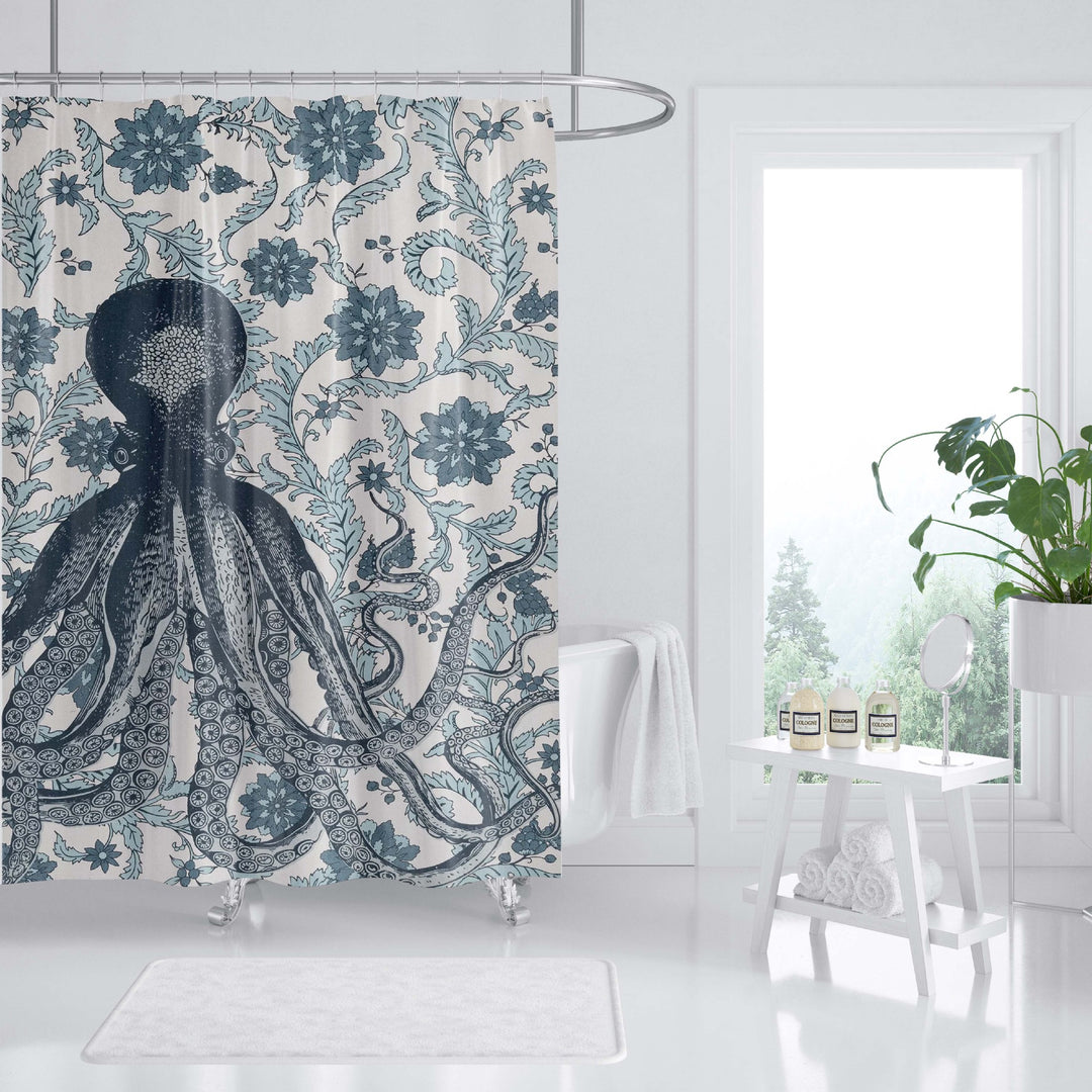 Ocean-Themed Art Shower Curtain Bowlift