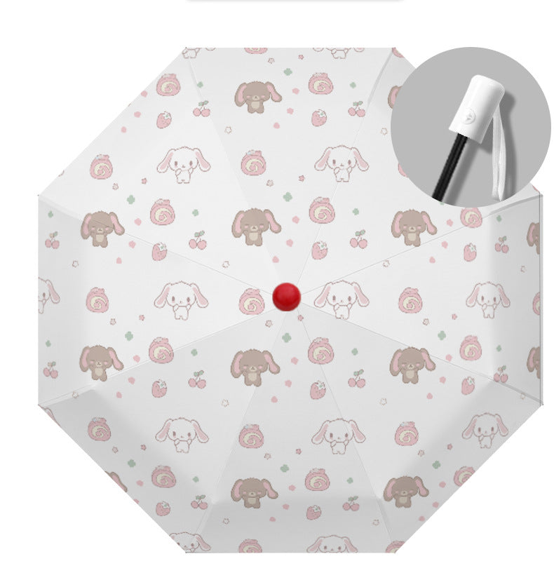 Women's Automatic Folding Umbrella with Playful Animal Design Bowlift