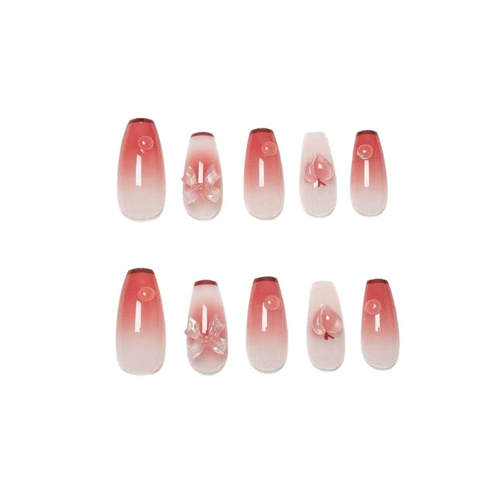 Trendy Artificial Nails with Flower and Glitter Elements Bowlift