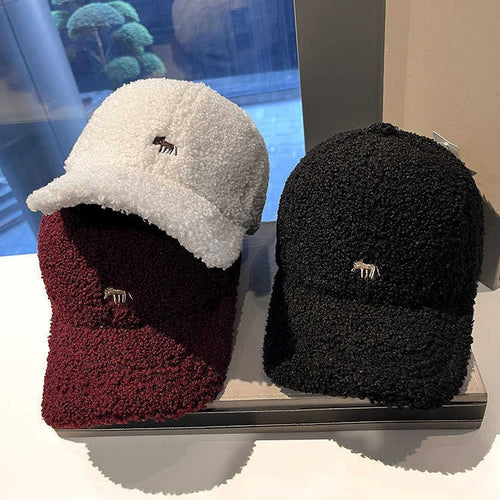 Women's Plush Textured Baseball Cap Bowlift
