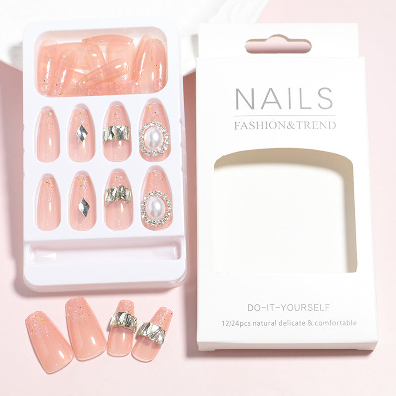 Decorative Press-On Nail Set with 3D Accents Bowlift