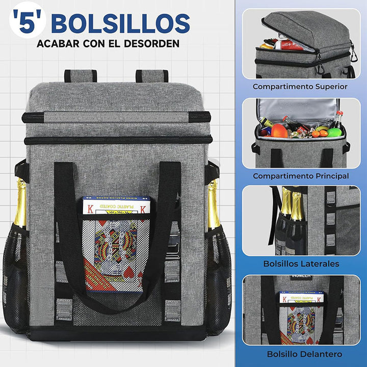 Women's Insulated Cooler Backpack with Generous Compartment Design Bowlift