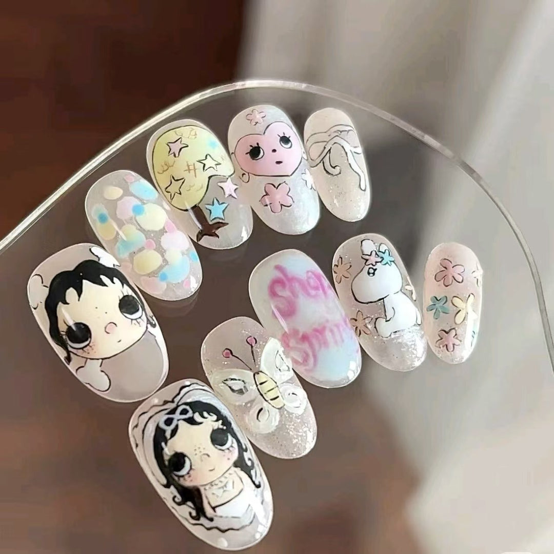 Creative Cartoon Press-On Nail Art Bowlift