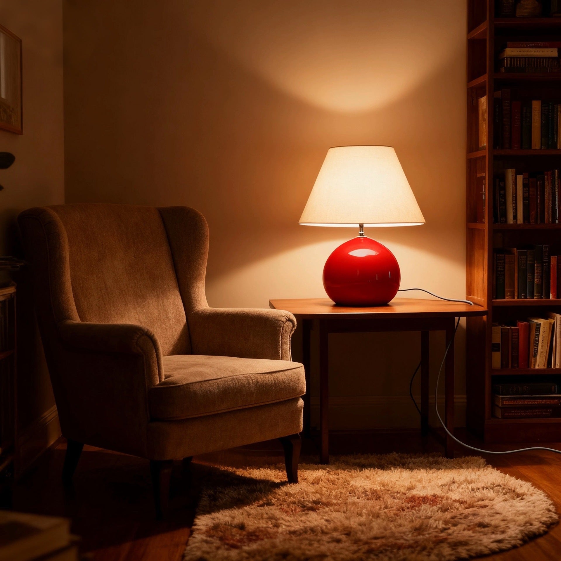 French Vintage Chestnut-Style Table Lamp