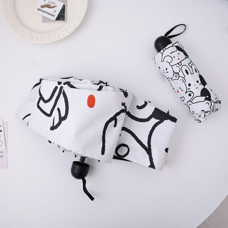 Women's creative folding umbrella with colorful designs Bowlift