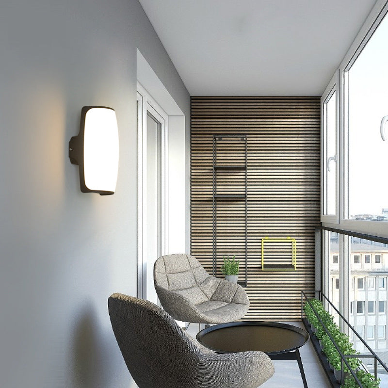 Waterproof Acrylic Curved Shade LED Outdoor Wall Sconce Lamp | Bowlift