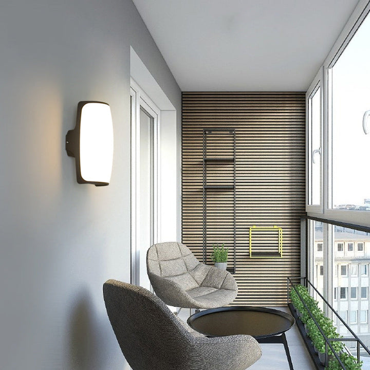 Waterproof Acrylic Curved Shade LED Outdoor Wall Sconce Lamp | Bowlift