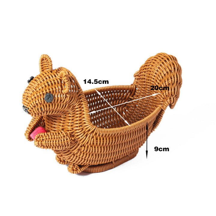 Frog-Shaped Decorative Woven Basket Bowlift