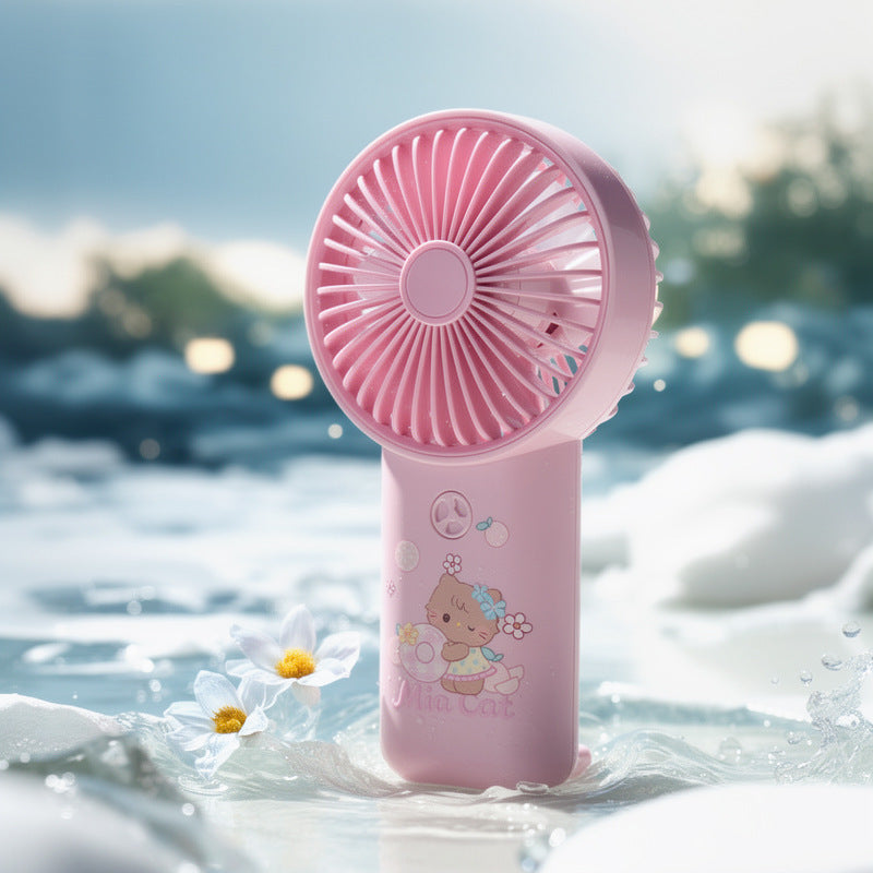 Ladies portable handheld fan with cute animal design Bowlift