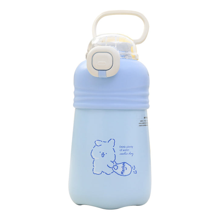 Women Practical Water Bottle with Innovative Push-Button Closure Bowlift