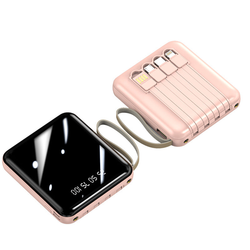 Portable power bank with integrated cables and digital display Bowlift