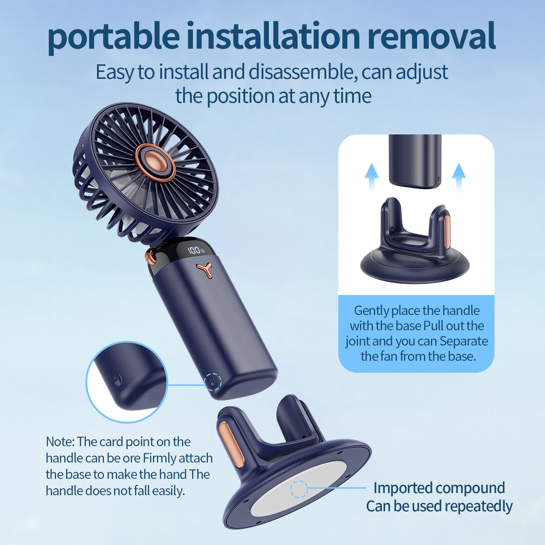 Portable Oscillating Mini Fan with Adjustable Mount Bowlift