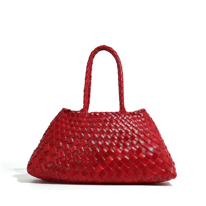 Handcrafted Woven Leather Tote Bowlift