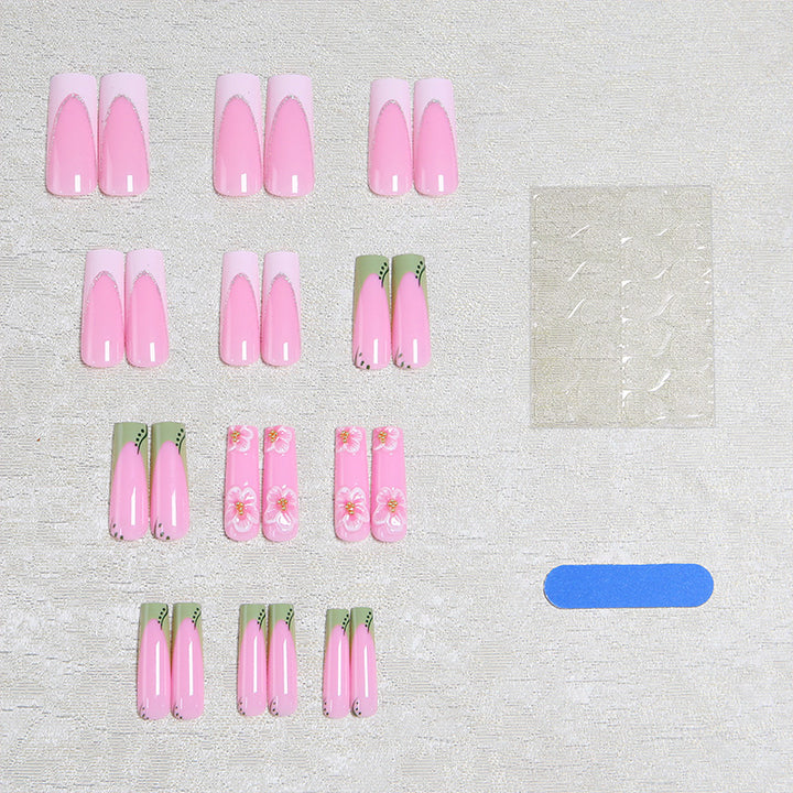 Artful nail tips with floral embellishments Bowlift