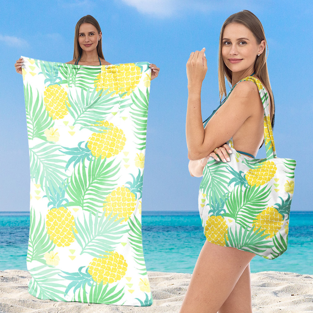 Beach towel with elegant floral patterns Bowlift