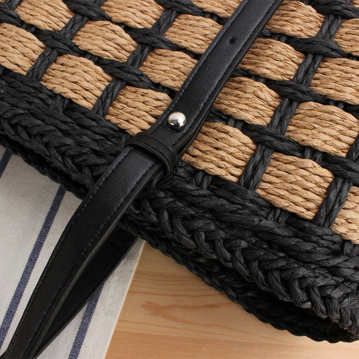 Hand-knotted tote bag made of natural material with elegant leather handles Bowlift