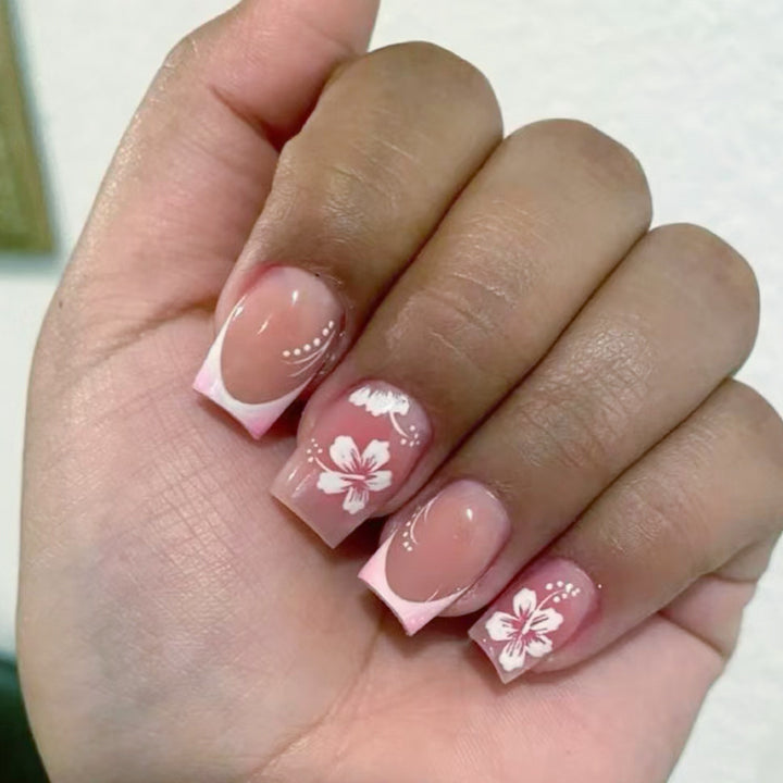 Floral Art Press-On Nails Bowlift