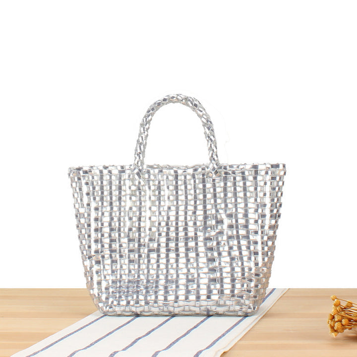 Handbag Made of Woven Natural Material with Elegant Accents Bowlift