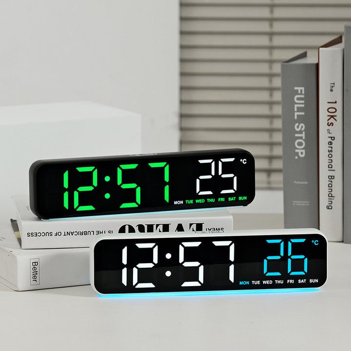 Digital LED alarm clock with temperature and day of the week digits Bowlift