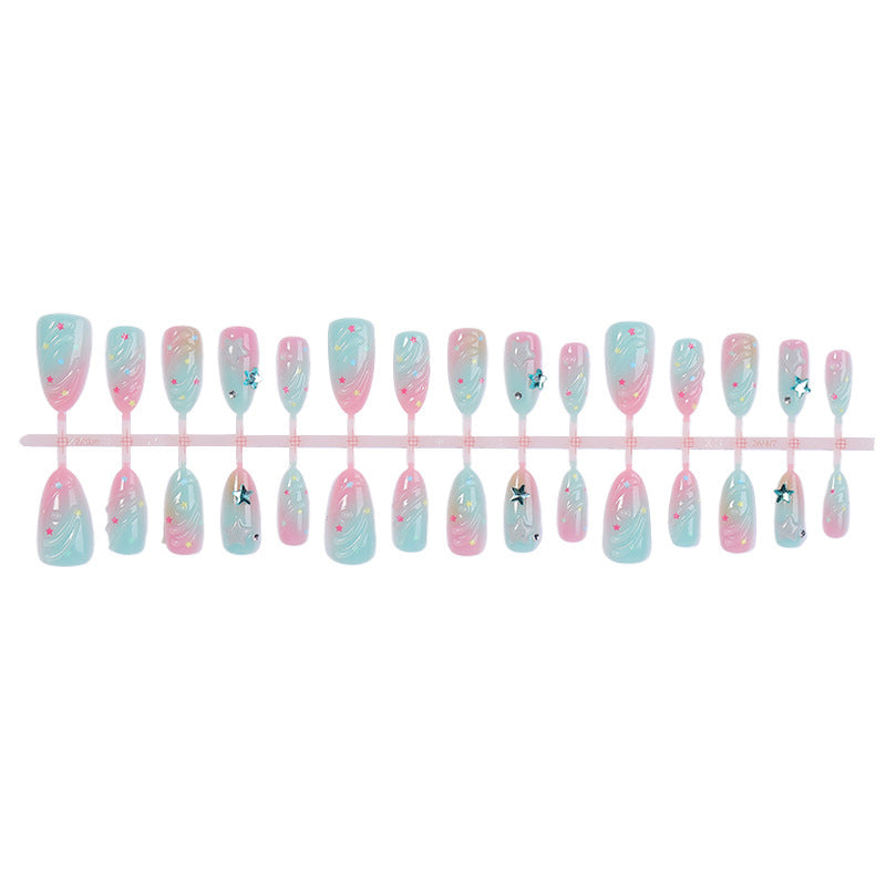 Creative nail art set with colorful ombre effect and beautiful decorations Bowlift