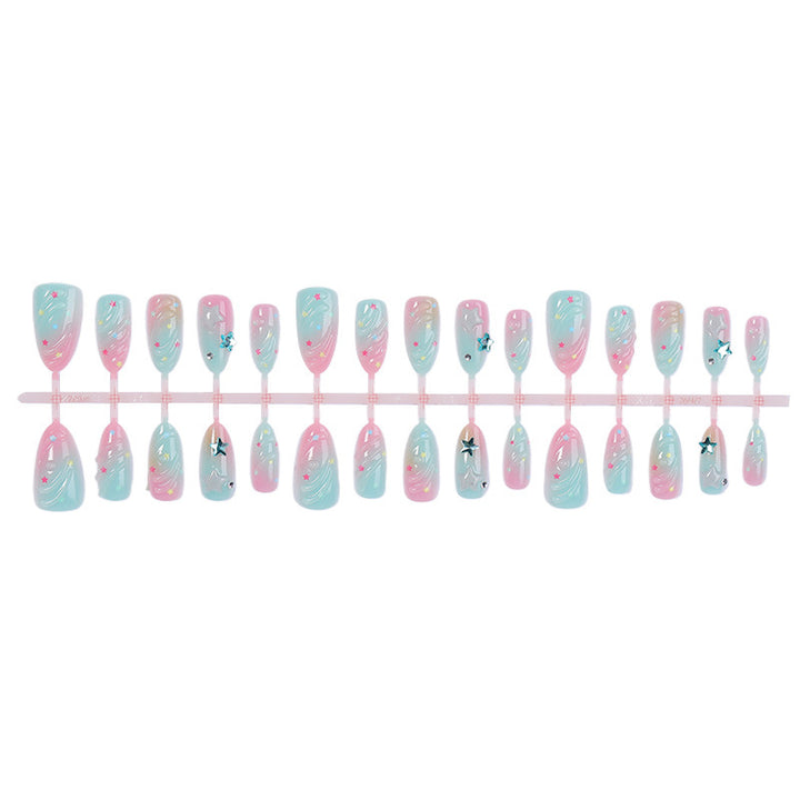 Creative nail art set with colorful ombre effect and beautiful decorations Bowlift