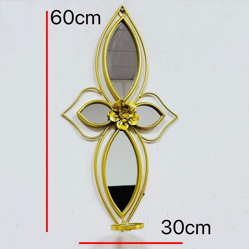 Elegant Floral Wall Mirror with Decorative Metal Design Bowlift