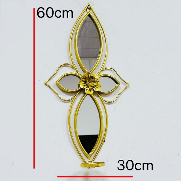 Elegant Floral Wall Mirror with Decorative Metal Design Bowlift