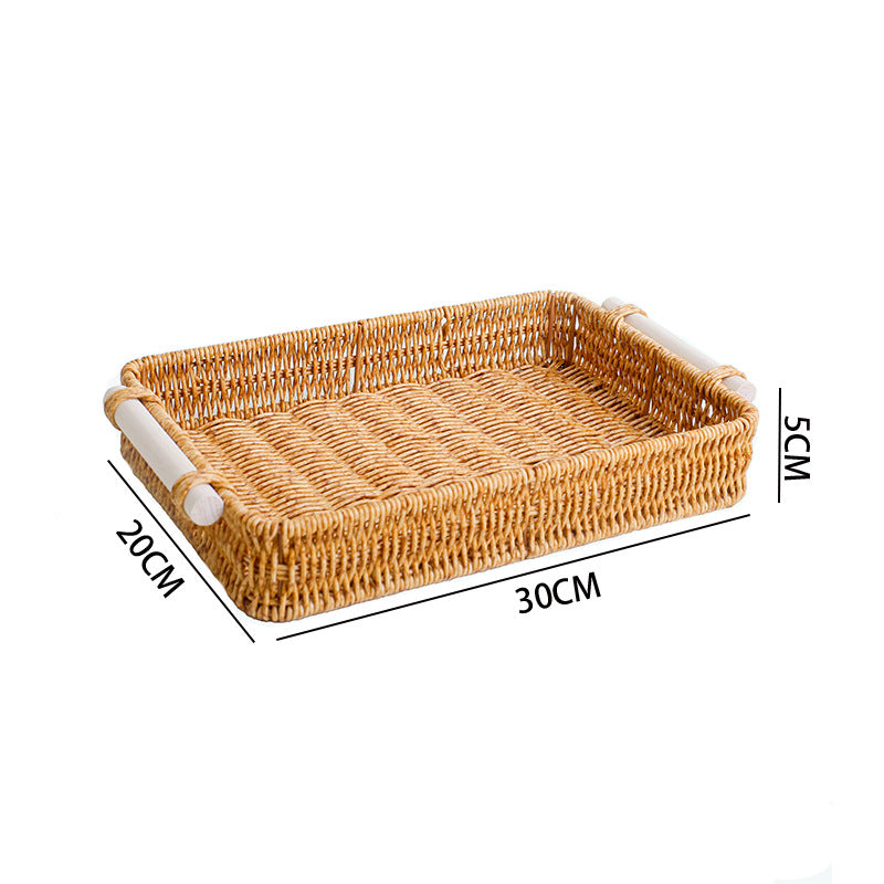 Women's Rectangular Basket with Integrated Handles Bowlift