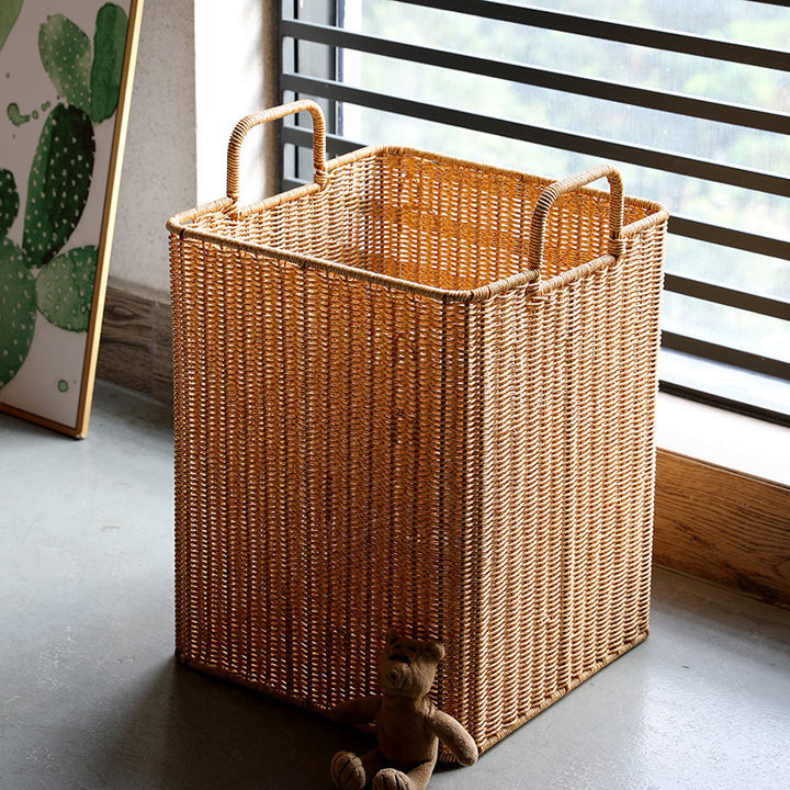 Handwoven Storage Bin with Sturdy Handles Bowlift