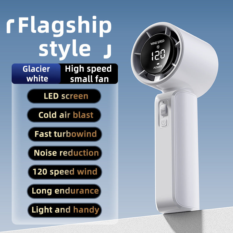 Unisex nan compact high-speed handheld fan with LED display rechargeable battery and quiet turbine Bowlift