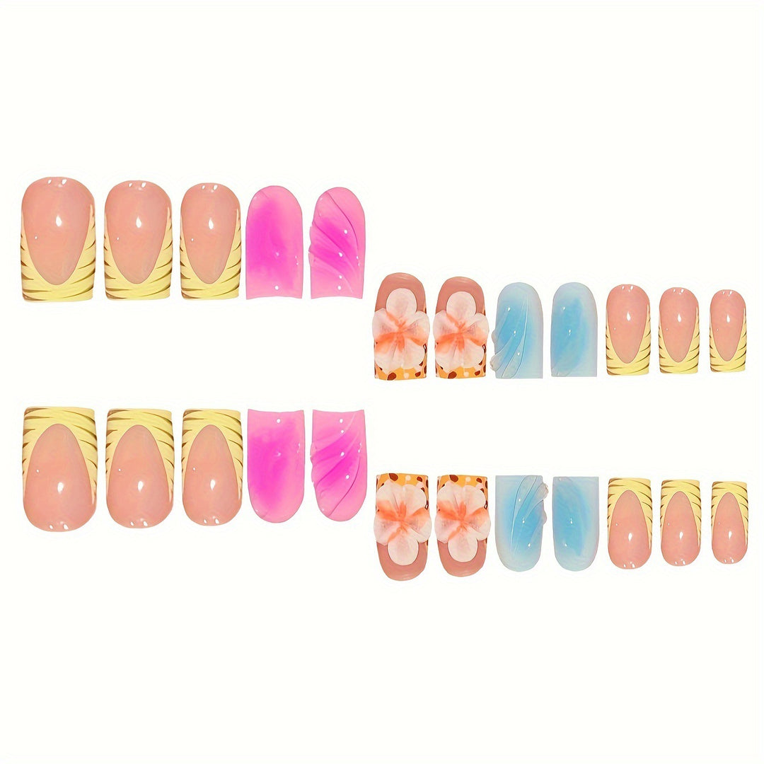Floral Art Press-On Nails Bowlift