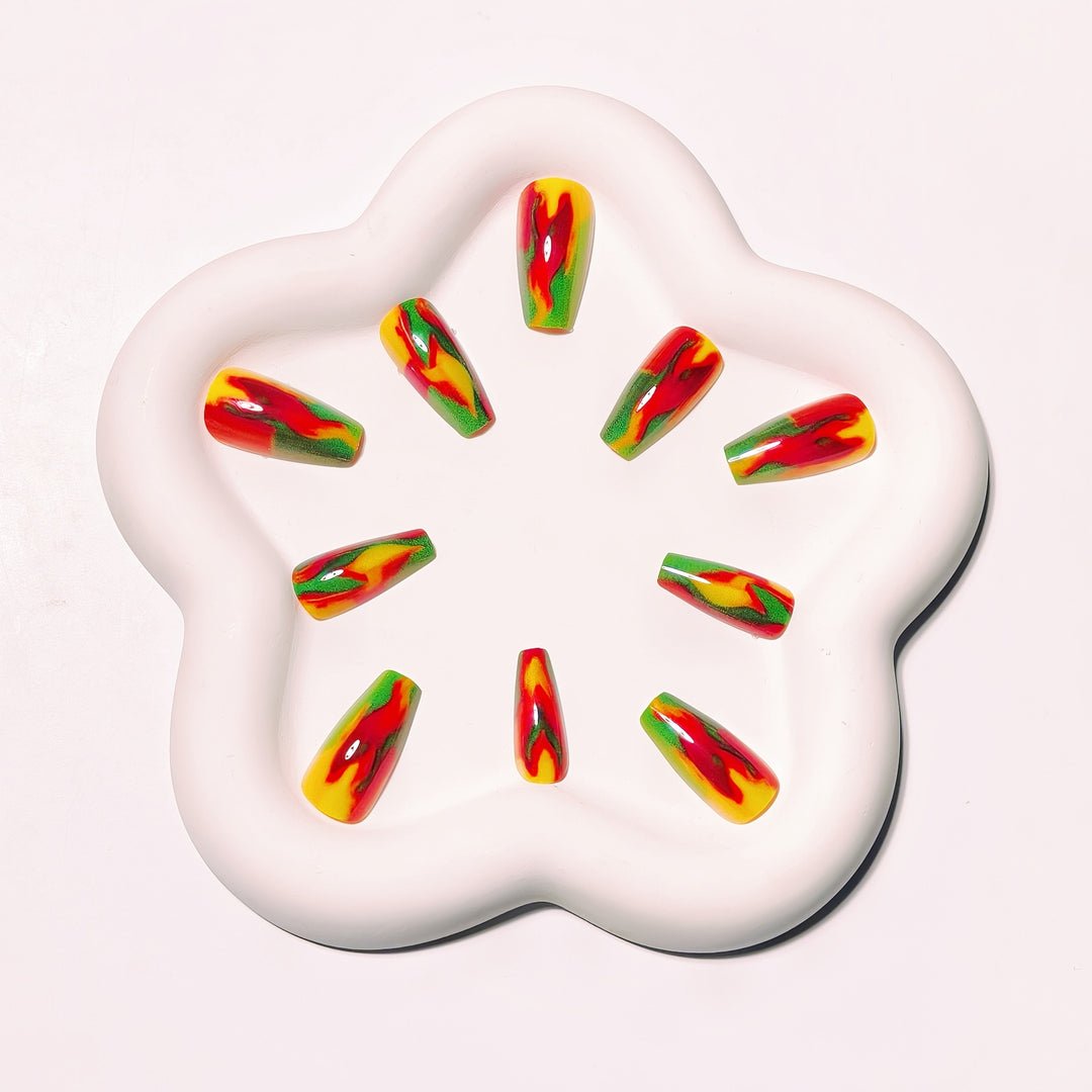 Artistic Flame-Effect Nail Art Bowlift
