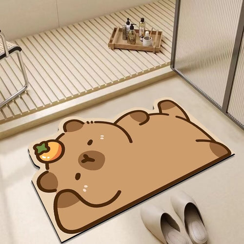 Cute Cartoon Bear-Shaped Bath Mat