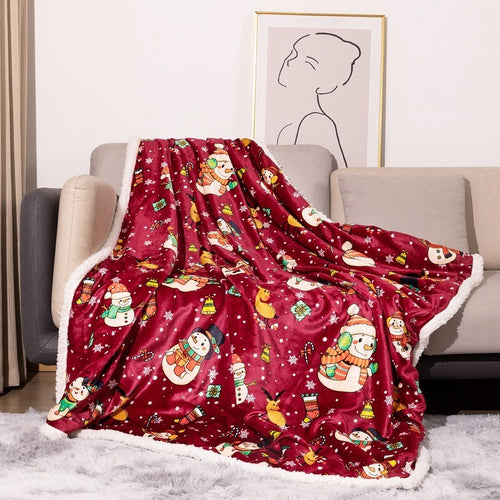 Fun Holiday-Themed Plush Fleece Blanket